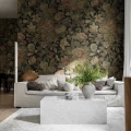 Olohuoneen suurikuvioinen kukkatapetti Vintage Flora R19241 Rebel Wallsilta