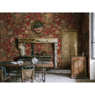 Ruokailuhuoneen kukkatapetti Vintage Flora Rebel Wallsilta R19242 image