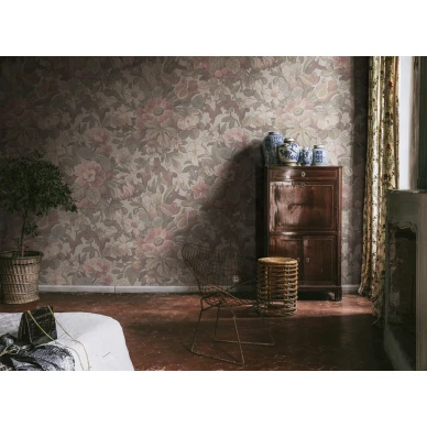 Vaaleanpunainen tapetti kukkakuviolla Vintage Flora Rebel Wallsilta R19239 image