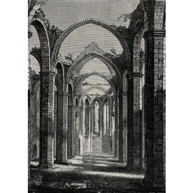 Gothic Arches harmaa kaarretapetti Rebel Wallsilta R19221 koko kuvio image