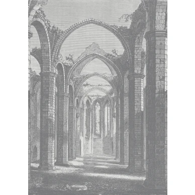 Gothic Arches harmaa kaarretapetti Rebel Wallsilta R19223 koko kuvio image