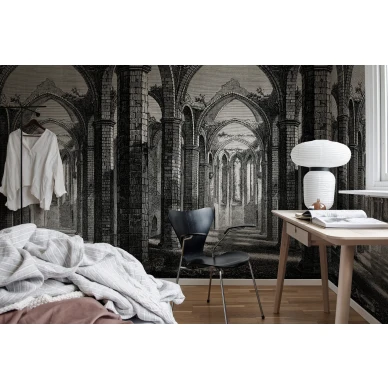 Harmaa kaarretapetti Rebel Wallsilta Gothic Arches R19221 image