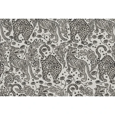 Year of the Tiger mustavalkoinen tiikeritapetti Rebel Wallsilta R19215 koko kuvio image