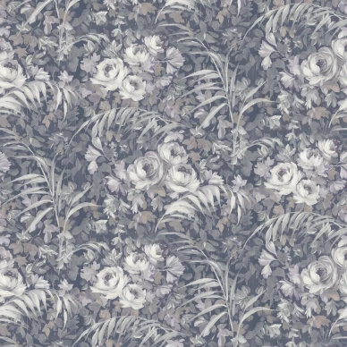 Dazzling Foliage sininen kukkatapetti Rebel Wallsilta R19210 image