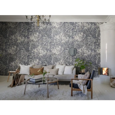 Sininen kuvatapetti olohuoneeseen Dazzling Foliage Rebel Wallsilta R19210 image
