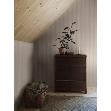 Beige raidallinen tapetti Borastapeterilta Woodland Stripe 4717 image