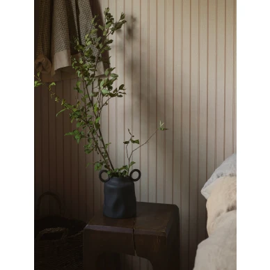 Raidallinen beige punainen tapetti Borastapeterilta Woodland Stripe 4718 image