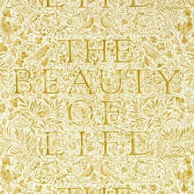 The Beauty of Life keltainen Morristapetti 217191 image