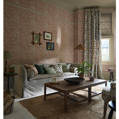 Punainen olohuoneen tapetti William Morrisilta Emerys Willow 217186 image