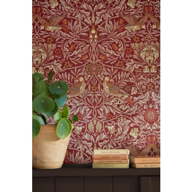 Morrisin punainen lintutapetti Bird 217195 image