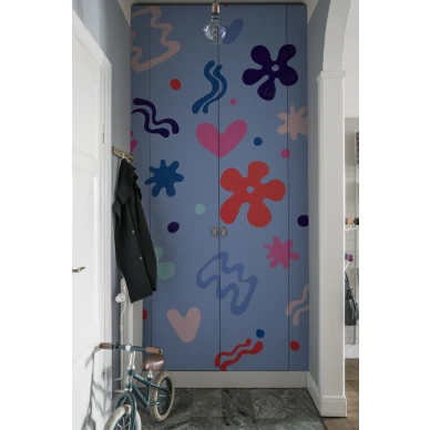 Kiva sininen tapetti eteiseen Borastapeterilta Gustaf Westman 9485w image