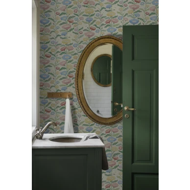 Kylpyhuoneen kukkatapetti Astrid Wilson Borastapeterilta 9489w image