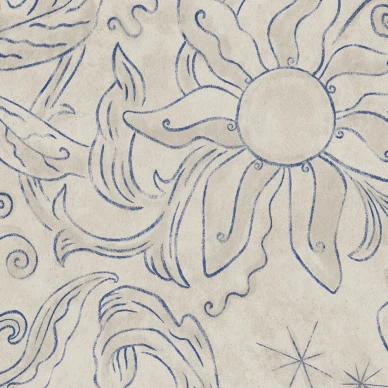 Hanna MW sininen harmaa kukkatapetti Borastapeterilta 9487w image