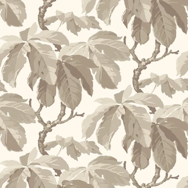 Kastanj beige lehtitapetti Borastapeterilta 4840 image