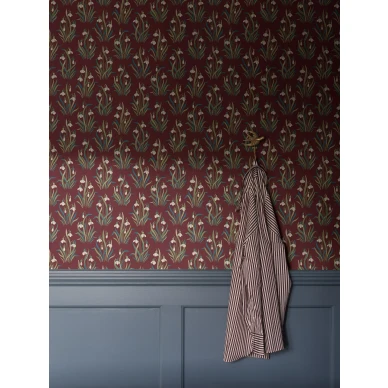 Punainen kukkatapetti Borastapetilta Snodroppe 4837 image