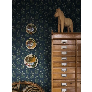 Sininen kukkatapetti Snodroppe Borastapeterilta 4836 image