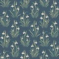 Snodroppe sininen kukkatapetti Borastapeterilta 4836