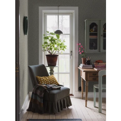 Makuuhuoneen kukkatapetti Borasilta Vintergrona 4829 image