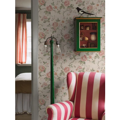 Romanttinen roosa beige kukkatapetti Borasilta Rosentrad 4826 image