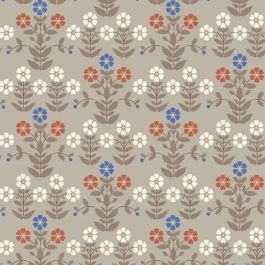 Sippor ruskea punainen kukkatapetti Borastapeterilta 4813 image