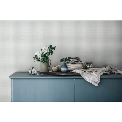 Keittion sininen ruudullinen tapetti Ruta Sandbergilta S10319 image