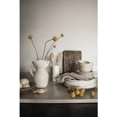 Keittion harmaa lehtitapetti Bladverk Sandbergilta S10307 image