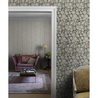 Harmaa kukkatapetti Valentin Sandbergilta S10247 image