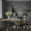 Keittion sininen kukkatapetti Sandbergilta Esther S10278