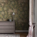Vihrea kukkatapetti Sandbergilta Esther S10277