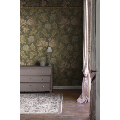 Vihrea kukkatapetti Sandbergilta Esther S10277 image