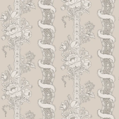 Alexandra beige raidallinen kukkatapetti Sandbergilta S10248 image