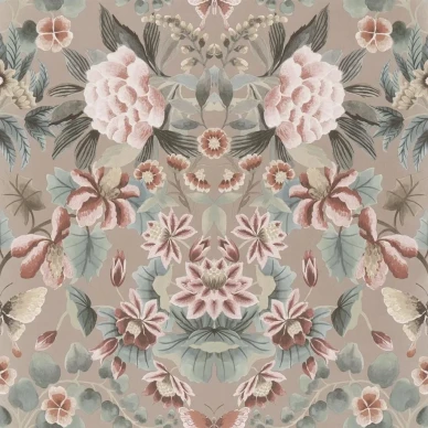 Ikebana Damask gilver varinen kukkatapetti Designers Guildilta PDG1156 03 image