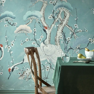 Sininen keittiotapetti Kyoto Blossom 1838 Wallcoveringsilta 2311 174 03 image