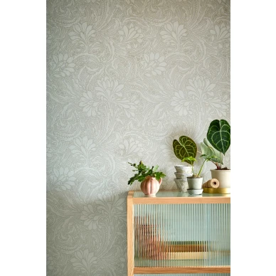 Olohuoneen beige kukkatapetti 1838 Wallcoveringsilta Eden 2311 173 01 image