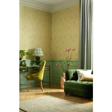 Olohuoneen tapetti keltaisella kukkakuviolla Eden 1838 Wallcoveringsilta 2311 173 02 image
