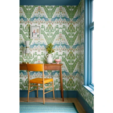 Vihrea maisematapetti 1838 Wallcoveringsilta Peacock Topiary 2311 172 02 image