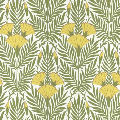 Floral Fanfare vihrea keltainen kukkatapetti 1838 Wallcoveringsilta 2311 171 01 image