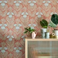 Punainen kukkatapetti 1838 Wallcoveringsilta Floral Fanfare 2311 171 02