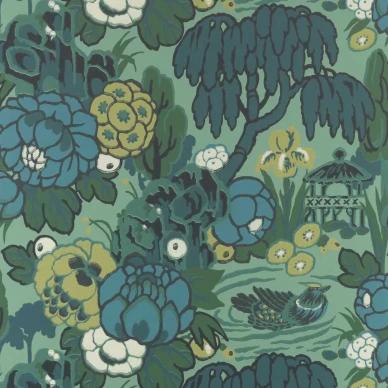 Mandarin Garden vihrea luontotapetti 1838 Wallcoveringsilta 2311 169 04 image