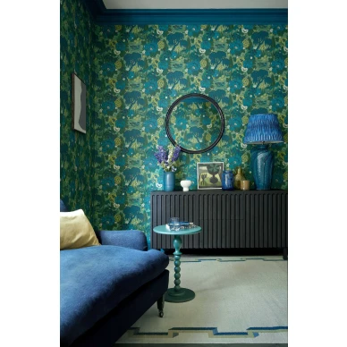 Olohuoneen vihrea tapetti Mandarin Garden 1838 Wallcoveringsilta 2311 169 04 image
