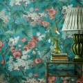 Sininen vihrea kukkatapetti 1838 Wallcoveringsilta Floribunda 2311 168 03