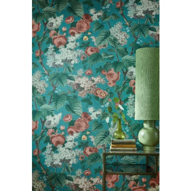 Sinivihrea kukkatapetti 1838 Wallcoveringsilta Floribunda 2311 168 03 image