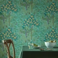 Keittion sinivihrea lintutapetti 1838 Wallcoveringsilta Macaw 2311 167 04