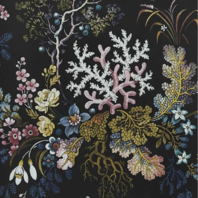 Kilburns Coral musta kukkatapetti 1838 Wallcoveringsilta 2311 166 04 image