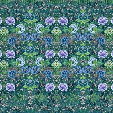 Rose De Damas sininen kukkatapetti Designers Guildilta PDG1168 03 image