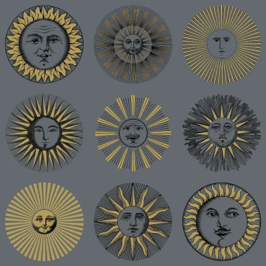 Soli aurinkotapetti tummanharmaana ja kultaisena image