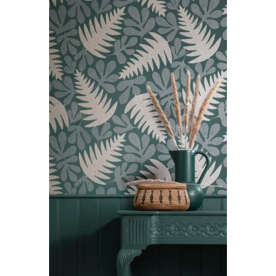 Deep sea sininen tapetti ihastuttavan graafisilla merikasveilla ja levilla image