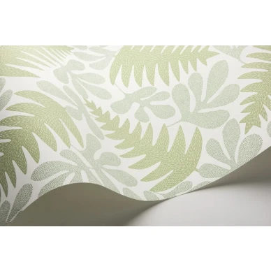 Deep sea valkoinen tapetti vihrealla meriaiheisella kuvioinnilla image