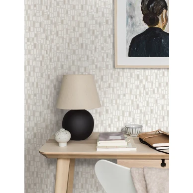 Elis beige retrotapetti kodin tyohuoneeseen image