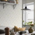 Viktoria romanttinen kukkatapetti beigen varisena